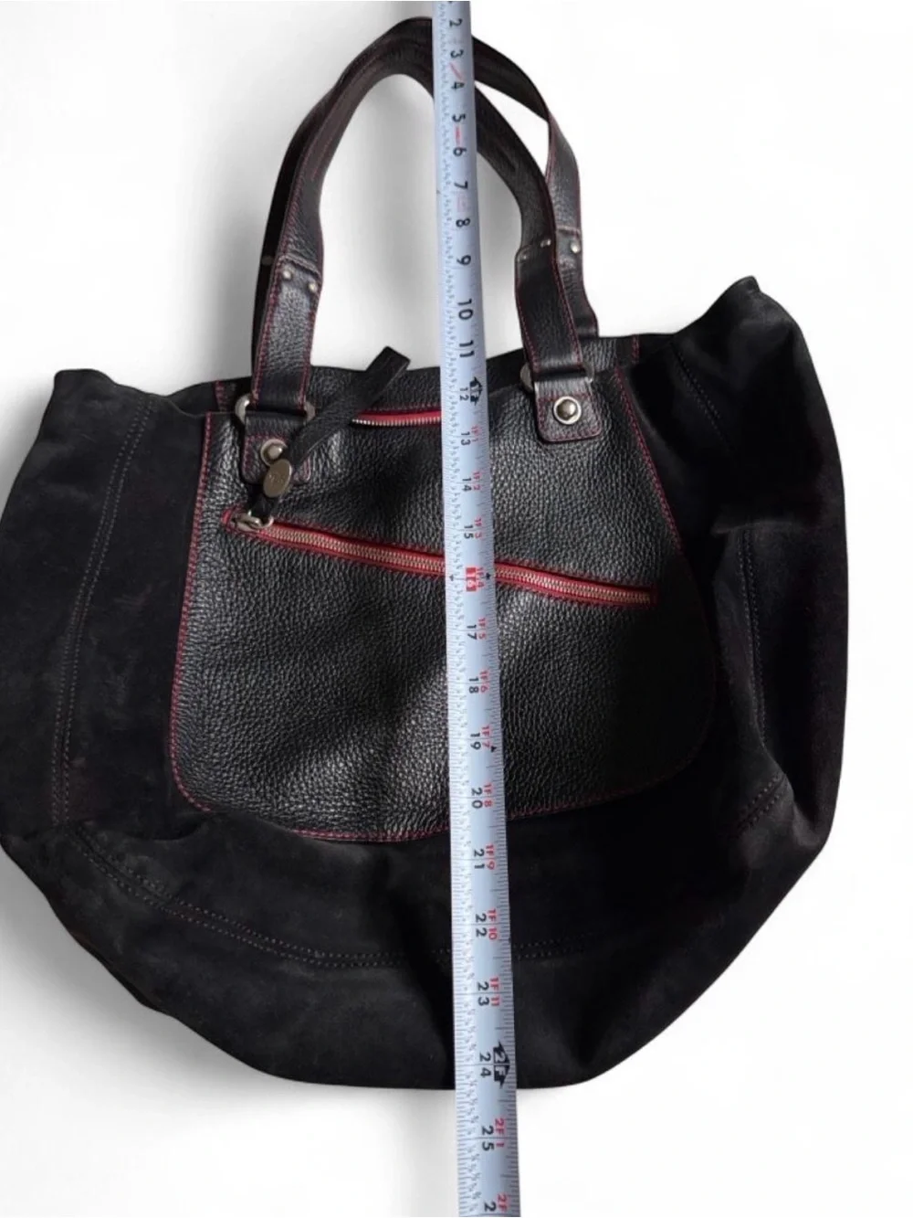 Tod's  Black Leather and Suede Tote from the Ferrari collection